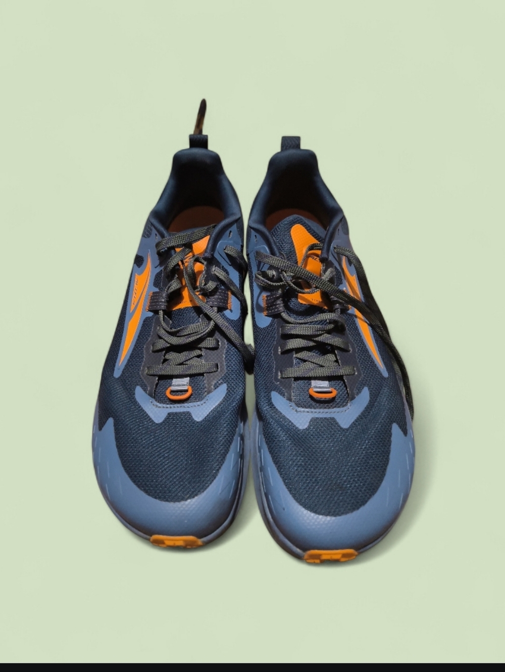 Sporty Navy and Orange Running  Altra Men's Timp 5 trail running shoes, Size 12